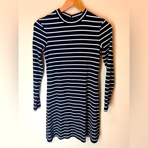 love, Fire Dresses & Skirts - Love Fire Stripped Long Sleeve Asymmetrical Sweater Dress Size S